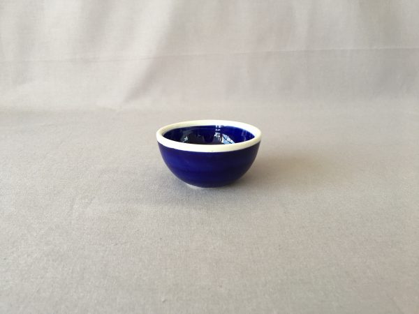Keramikschale blau Durchmesser 9 cm, handbemalt, spülmaschinenfest, hergestellt in einer kleinen Manufaktur in Nijar