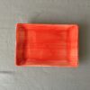 Keramikteller rot 16,5 cmx 11,5 cm, handbemalt, spülmaschinenfest, hergestellt in einer kleinen Manufaktur in Nijar