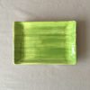 Keramikteller grün für 16,5 x 11,5 cm, handbemalt, spülmaschinenfest, hergestellt in einer kleinen Manufaktur in Nijar